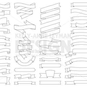 Digitale Bänder, Clipart, digitale Etiketten, digitale Banner, Clip Art, kommerzielle Nutzung, digitaler Download, Vektorgraphik, Sofort Download