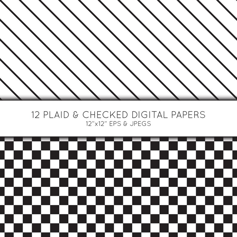 Plaid Digital Paper, Buffalo Plaid Scrapbook Paper, Check Digital Paper ...