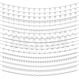 Guirlande lumineuse clipart, clipart faire-part de mariage, clipart guirlande, lumières de Noël, usage commercial, téléchargement numérique, graphiques vectoriels