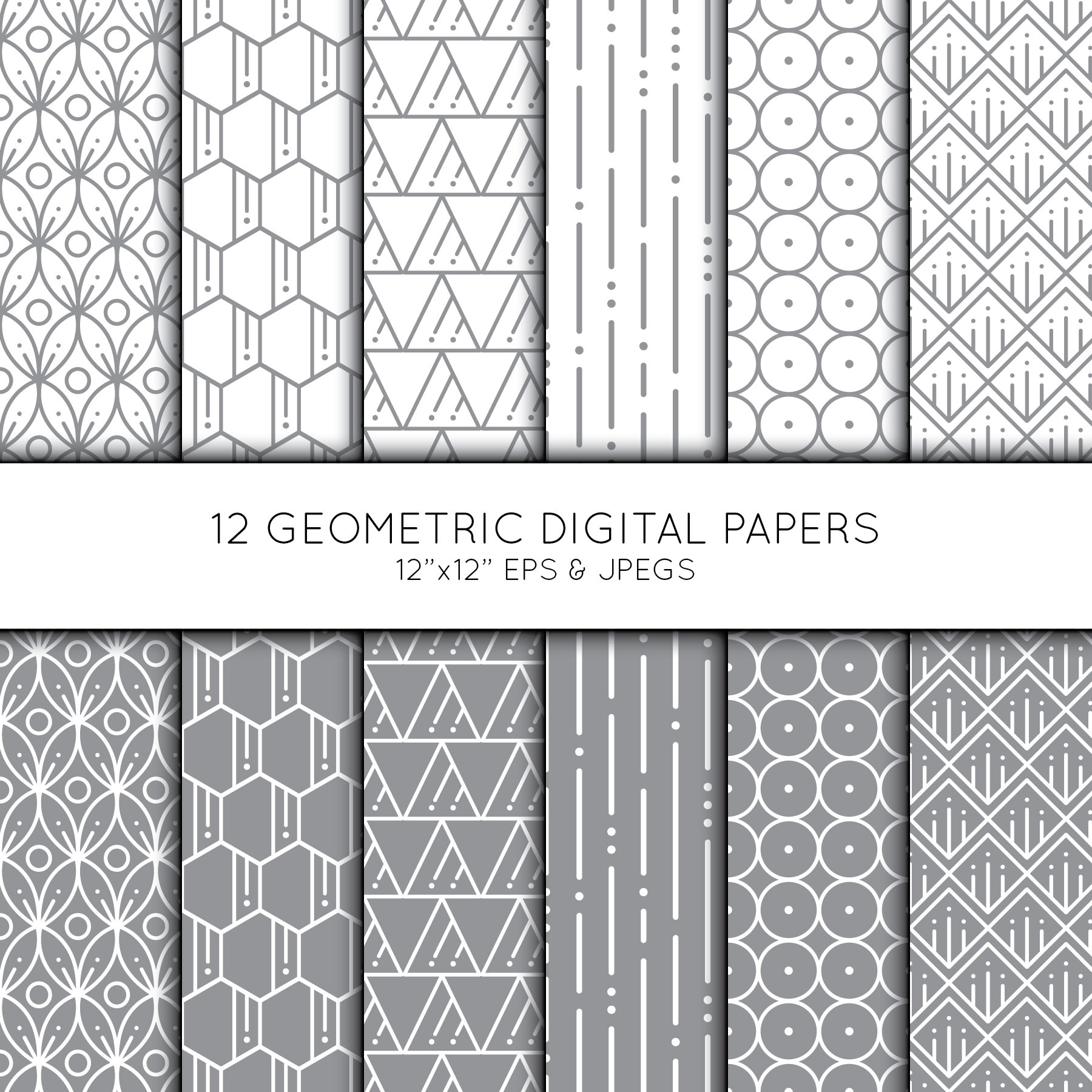 Geometric Digital Paper Geometric Scrapbook Paper Digital Etsy