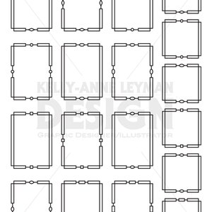 Geometric Digital Frames Clipart, Digital borders, Digital Labels Clip art set, Instant Download, Digital Download, Vector Graphics