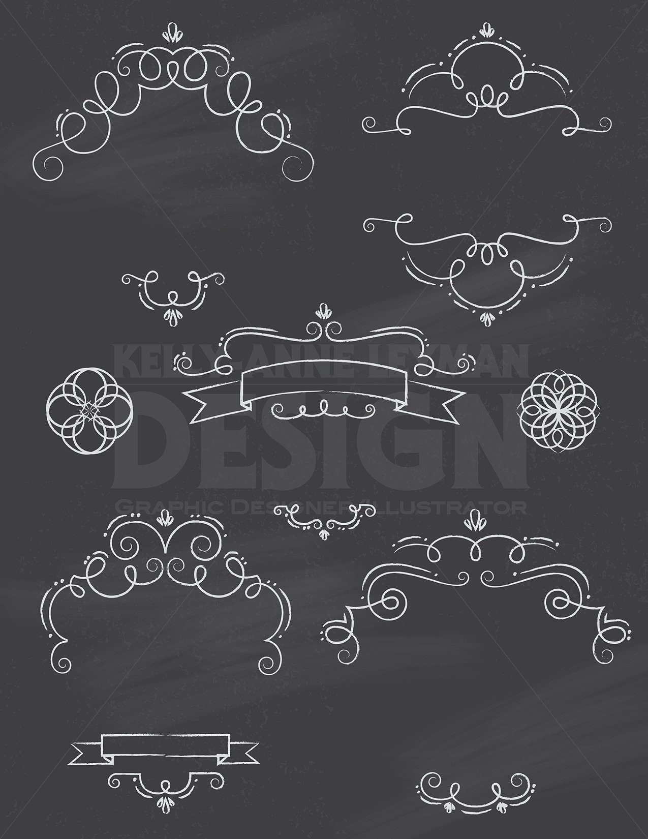 Chalkboard Background Swirl Design Printable