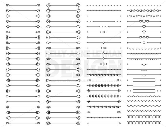 Text Divider Clipart Page Dividers Digital Decorative Etsy