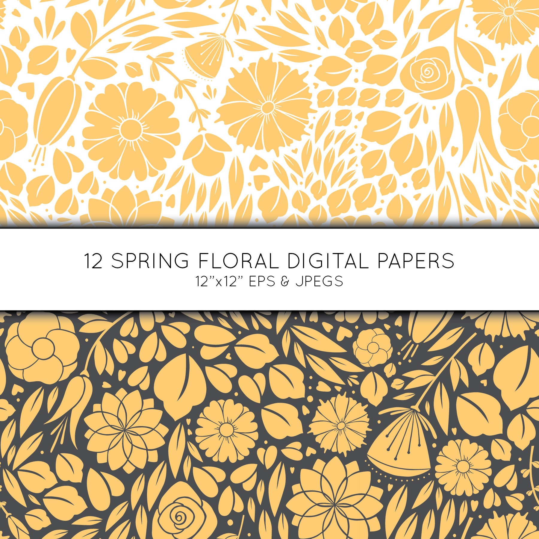 Floral Digital Paper Flower Scrapbook Paper Digital Paper - Etsy