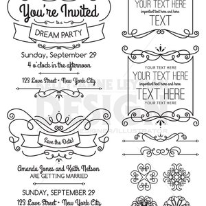 Swirl Digital Frames Clipart, Labels Clipart, Digital Borders, Text Divider, Flourish, Commercial Use, Digital Download Art, Vector Graphics