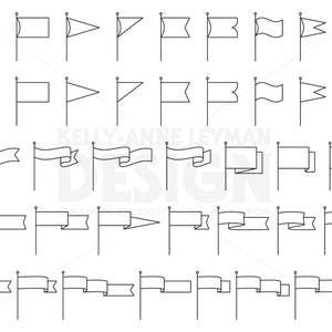 Flag Clipart, Banner Clipart, Pennant, Clipart, Sign Clipart, Commercial Use, Digital Download, Vector Graphics, Instant Download