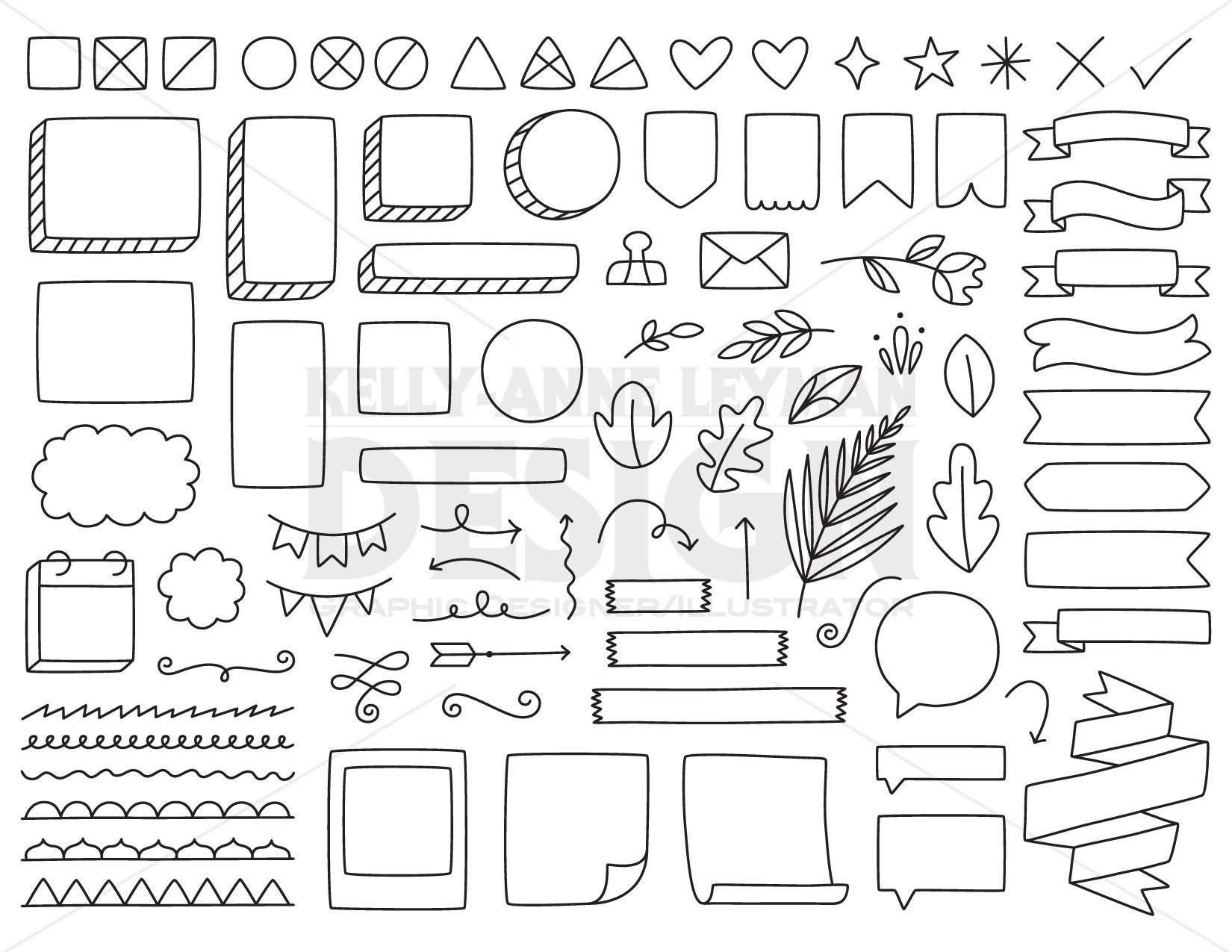 Planner Clipart Doodle Hand Drawn Clip Art Bullet Journal - Etsy Australia