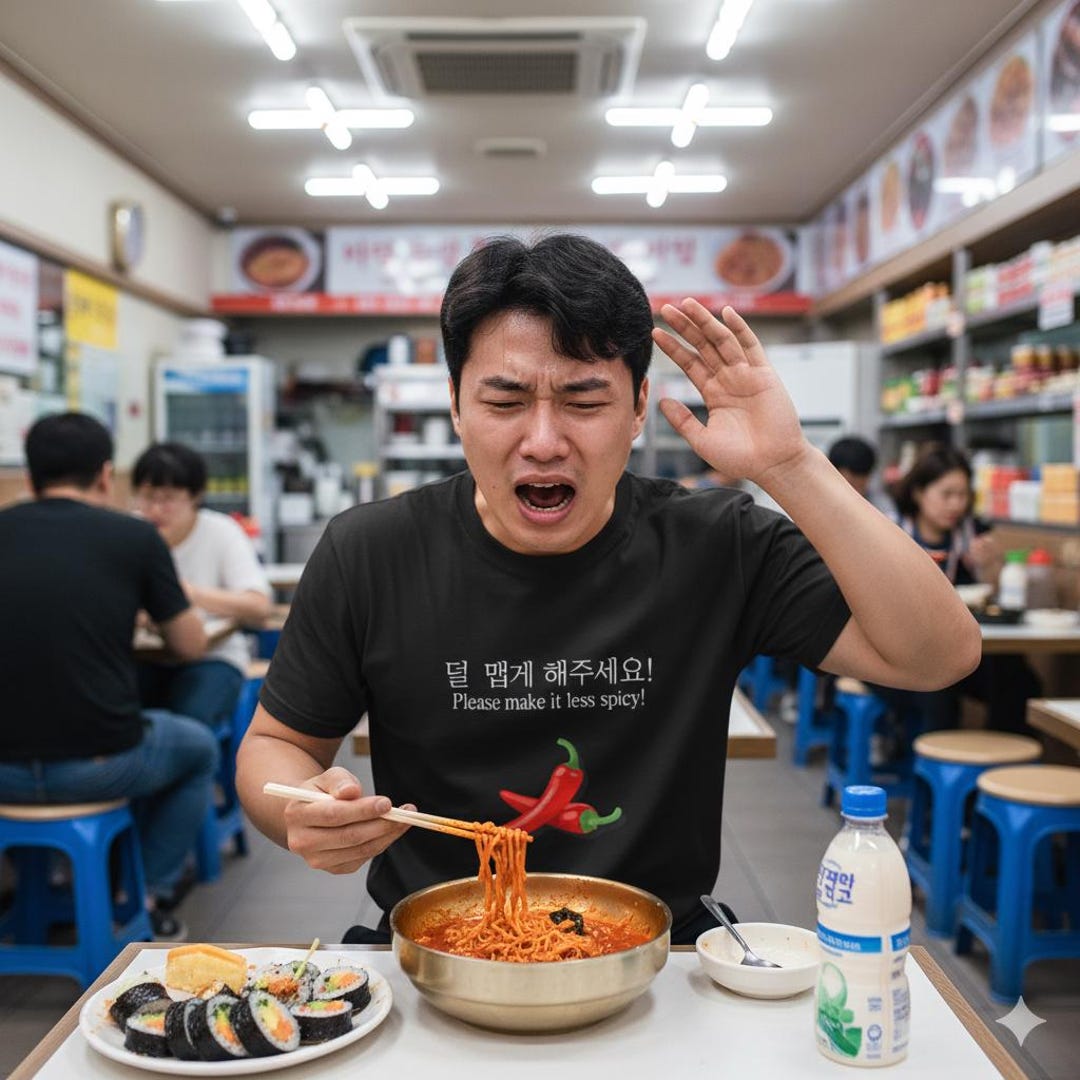 Funny Korean T-shirt: 'please Make It Less Spicy!' K-food Tee - Etsy