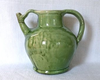 ORJOL of Carcassonne - French vintage South-West region Terracotta - french Green pottery - Glazed terracotta - French Pottery