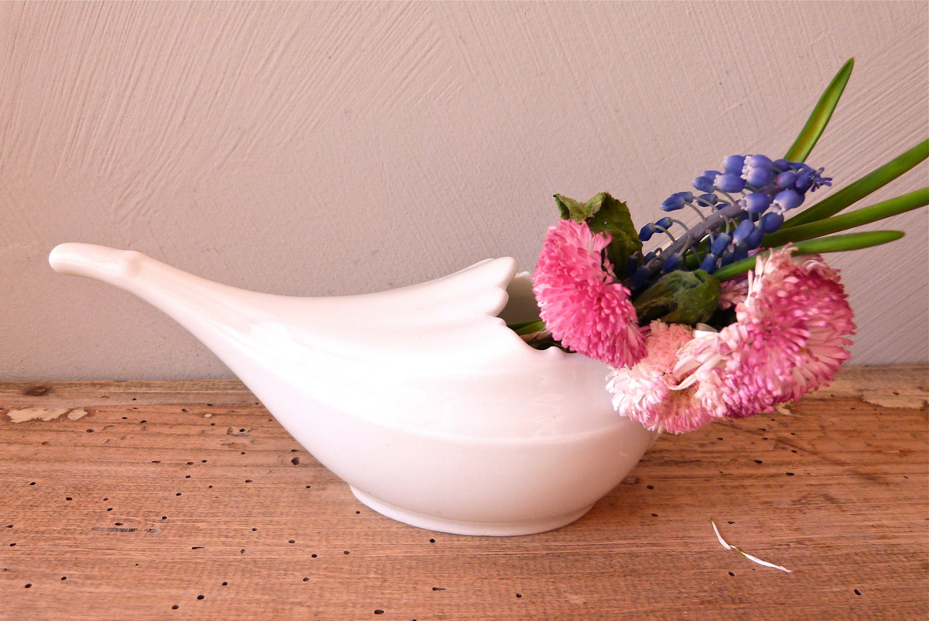 Français Pot en Porcelaine Antique - Mini Vase Porcelaine Français Canard Français