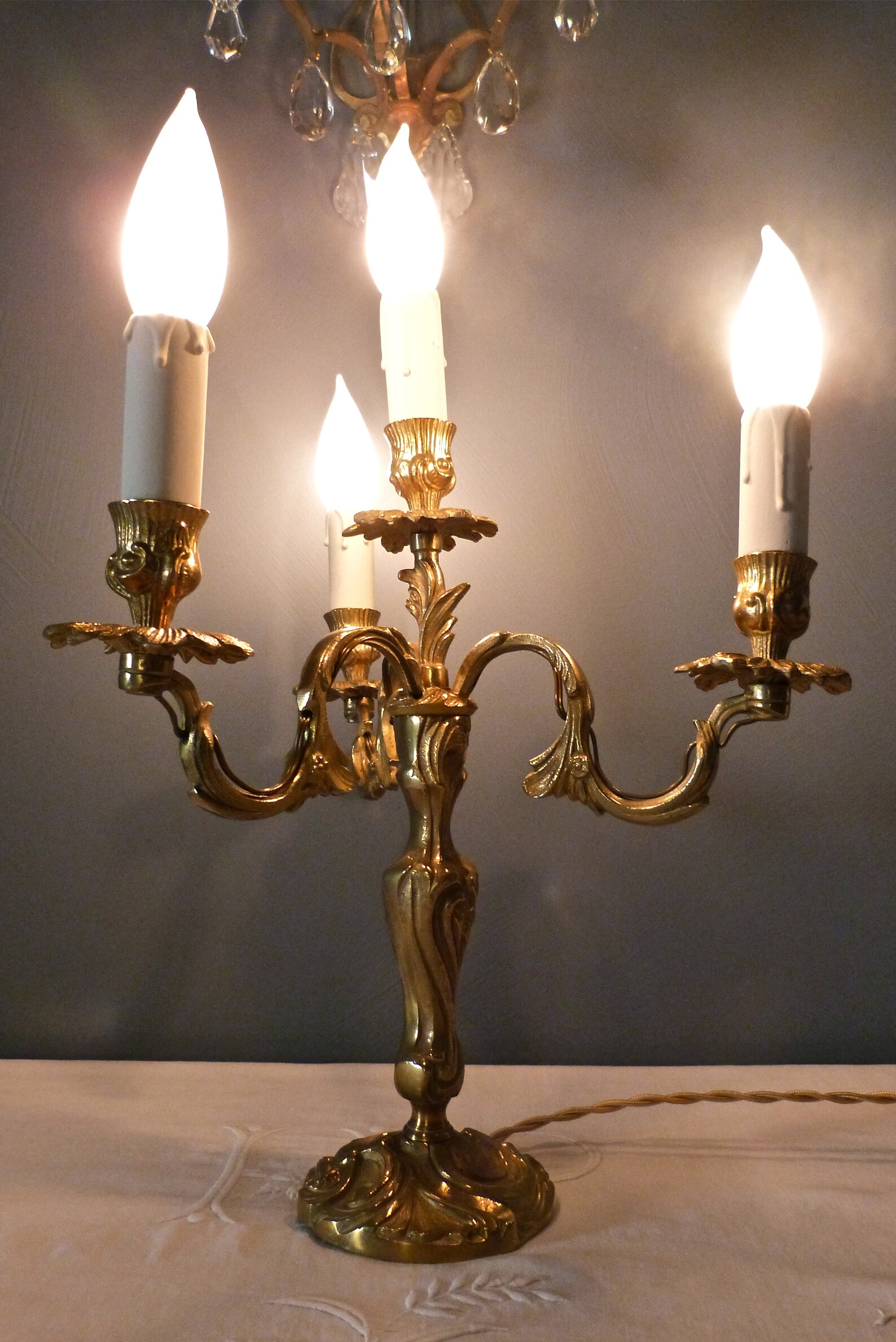Français Bronze Candelabra Candélabre électrique Français Etsy