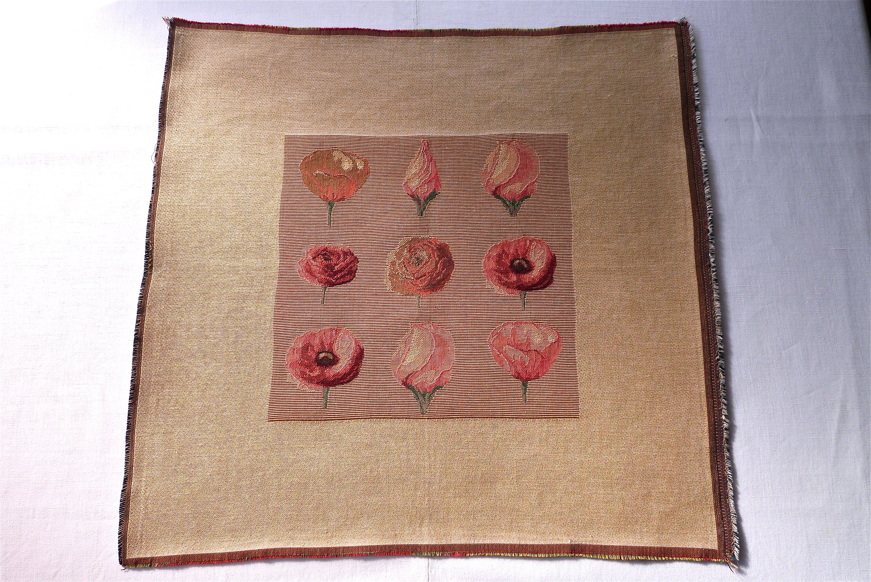 Français Tissu Décoratif Pour Housse d'oreiller - Français avec Coquelicot