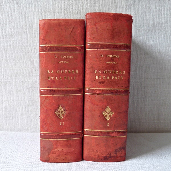1947 - War and Peace - Leon Tolstoï - French Antique Book - La Guerre et la Paix - french book - red book