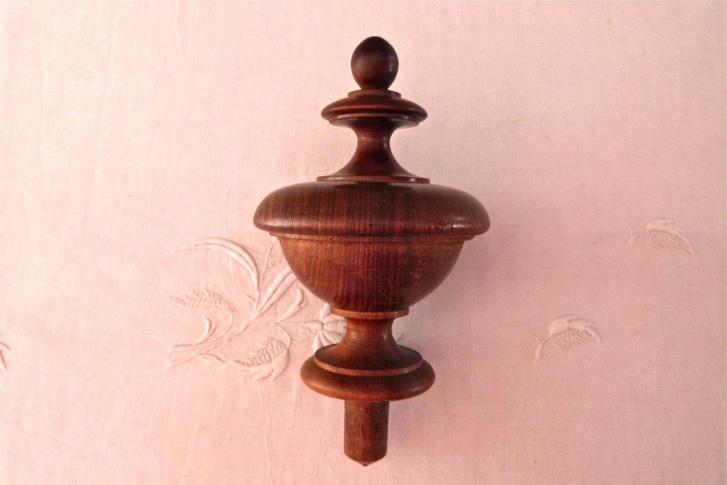 Finials en Bois Anciens Français Récupération Architecturale - Finial Tourné Récupération Dessus de 
