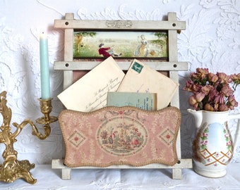 1900 french letter holder - early 20th century - Extremely rare French Antique letter rack - Antique shabby Letter holder