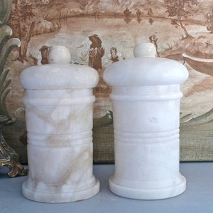 Alabaster medicine jars - very RARE - french medicine jar - 19th century French pharmacy - french antique