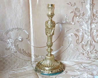 Splendid French Bronze Candle holder - French  candelabra - French Table candlestick - torch candle holder - flambeau