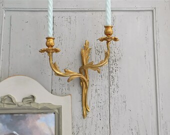 French bronze candle sconces - French LOUIS XV Sconce - Wall lighting  - french candle sconce - wall candle sconce