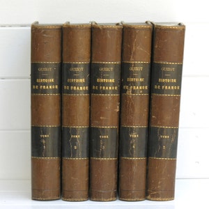 1876 France History RARE book - French Antique  History Books Of France - Guizot  Histoire de France  - French Antique Book