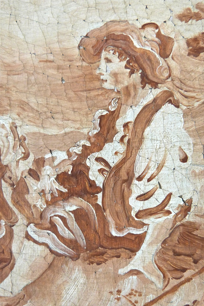 Unique original distressed and cracked oil painting | Etsy