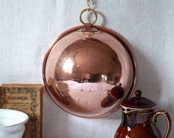 French cul de poule -  french copper mixing bowl - French Kitchen Copper -  french Copper - French vintage copper