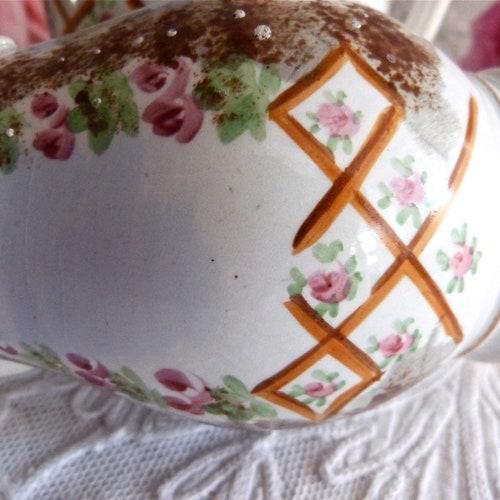 1900 GIEN - 2 French antique shops creamer - french opaque porcelain - french shabby chic - French creamer - french Antique Jug
