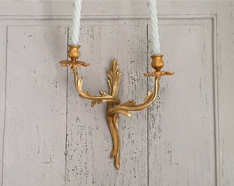 French bronze candle sconces - French LOUIS XV Sconce - Wall lighting  - french candle sconce - wall candle sconce