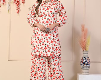 Floral Cotton Kurta Set: Lightweight Summer Co-ord Outfit