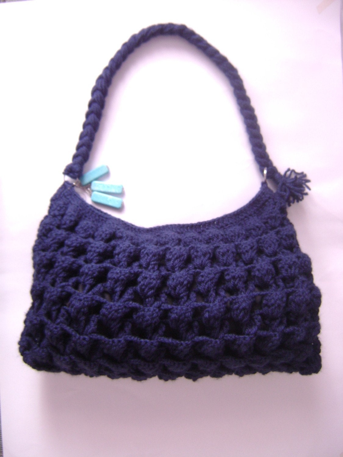 True Navy Shoulder Bag Crochet Bag Handmade Blue Everyday | Etsy