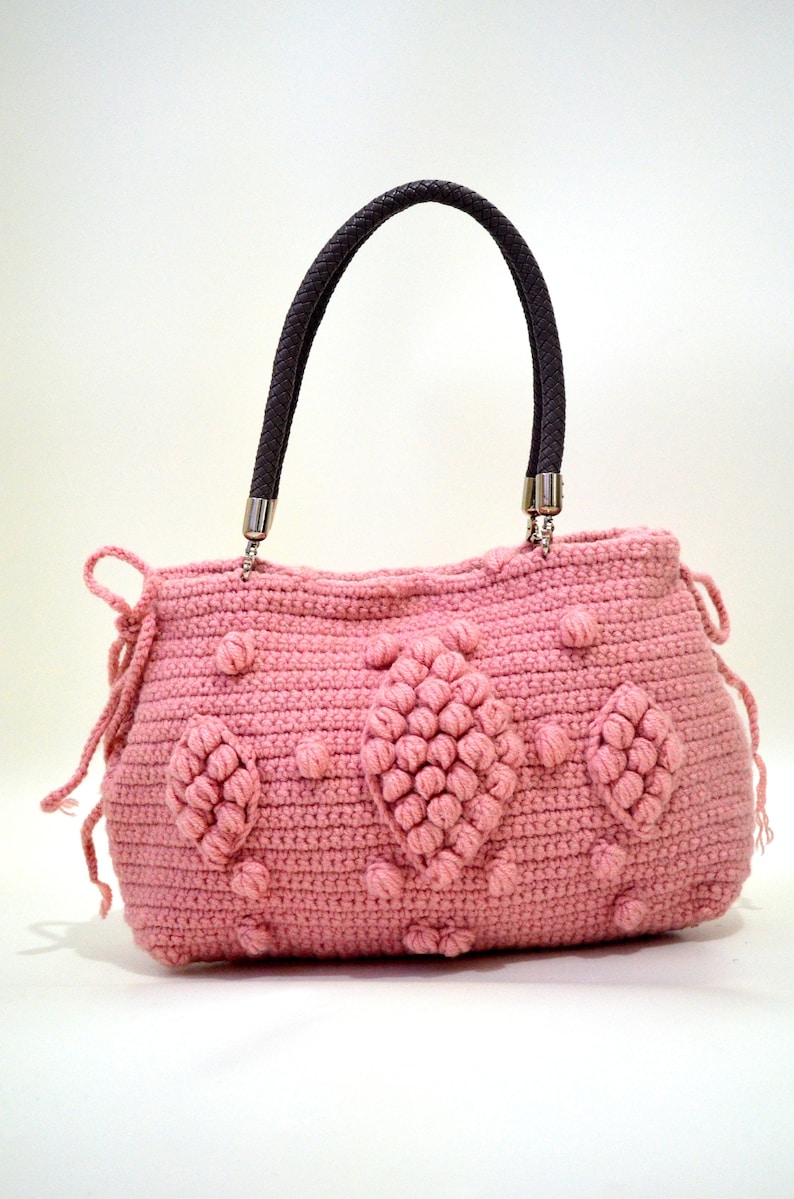 Pink Wool Shoulder Bag Gerard Darel Bag Bohemian Style - Etsy