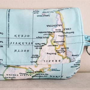 World Map Route Clutch, Bridal Wedding Purse, Travel handbag Bridesmaid Gift, World Bride Clutch, Adventure Organizer, Fabric Phone Cases