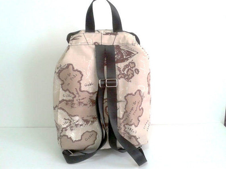 Travel Canvas Backpack, Rucksack, Travel Bag, World Map Bag, Hipster Backpack , Diaper Bag, Boho Bag, Baby shower Gift, Back To School Gift, image 4