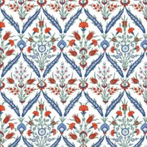 Regalo di benvenuto "Tulip Tile" turco Vintage Ottoman Fab, corno dorato etnico, motivo antico Iznik, arredamento per la casa ispirato, regali di benvenuto per inaugurazione della casa
