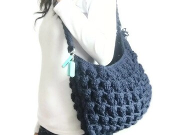 NATIONAL WORKING MOMS Day, Handmade True Navy Crochet Messenger, Unique Gifts for Mom, Best Mam Knit Tote Gift, Custom Mother’s Day present