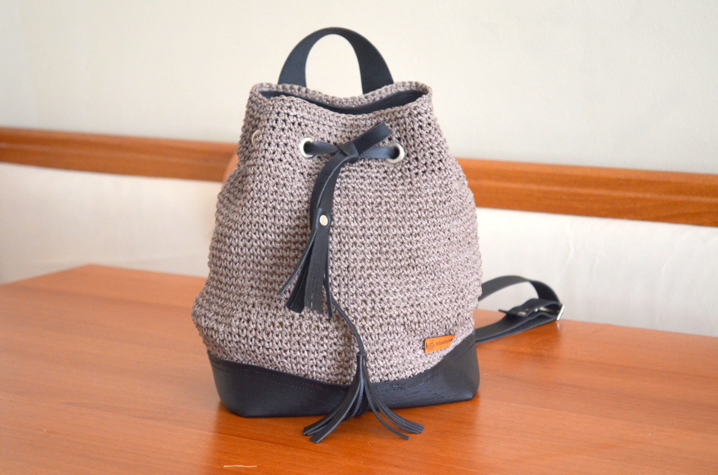 2894 Knapsack Crochet Woven Straw Backpack with Leather Straps Shoulder Crochet Raffia Bucket Backpack, Leather Accents - Etsy main image 2