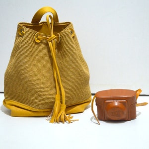 Handmade Straw Backpack, Crochet Beach Bag, Natural Raffia Bucket Bag, Reeds Field Bag, Women Wicker Bag, Boho Crossbody Purse, Gift For Mom