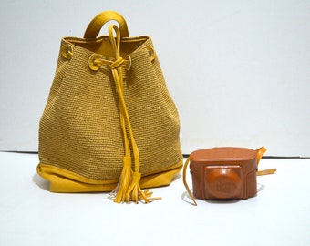 Handmade Raffia Backpack, Crochet Beach Bag, Leather Details
