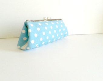 Wedding  bride Clutch, Polka dot Bridal bag, Bridesmaids clutches, Bridal  blue Clutch, Bridesmaid  Purse, Bride handbag, Bridal party gift