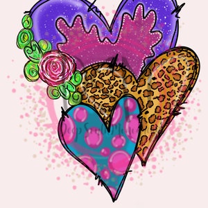 Heart Valentine&#39;s Day  Clip Art PNG Sublimation Digital File Download