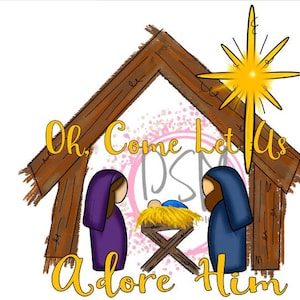 Nativity Scene Sublimation PNG Digital Download Print and Cut Clip Art File