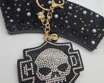 Llavero con dije para bolso Harley Davidson con brillo