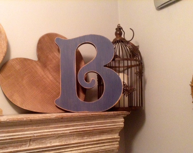 Wooden Letter B – Personalised Name Letter – Nursery Decoration Ideas – Rustic Room Décor – Victorian Style B – Decorative Wooden Sign