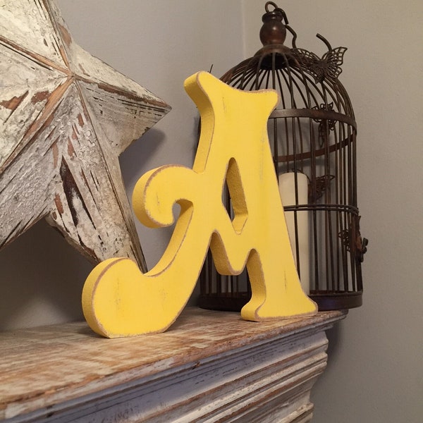 Painted Wooden Letter - A - Victorian Font - Various finishes and colours, standing, 10cm - 30cm