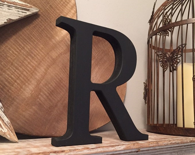 Wooden Letter R – Personalised Name Letter – Nursery Decoration Ideas – Rustic Room Décor – Georgian Style – Decorative - 25cm