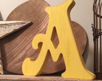 Wooden Letter 'A' - 30cm - Victorian Font - various finishes, standing