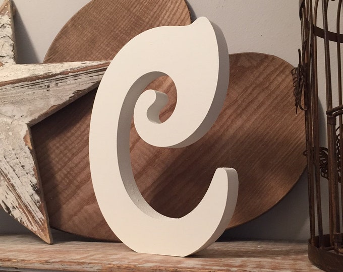 Wooden Letter 'C' -  20cm x 18mm - Victorian Font - various finishes, standing