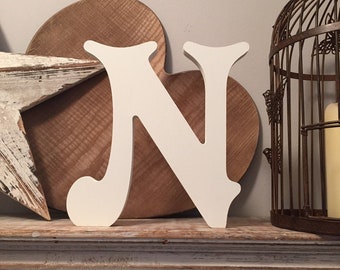 Wooden Letter 'N' - 30cm - Victorian Font - various finishes, standing