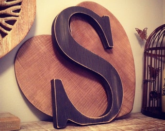 Painted Wooden Letters 'S' -  30cm x 18mm - Georgian Font - various finishes, standing, Decorative Letters