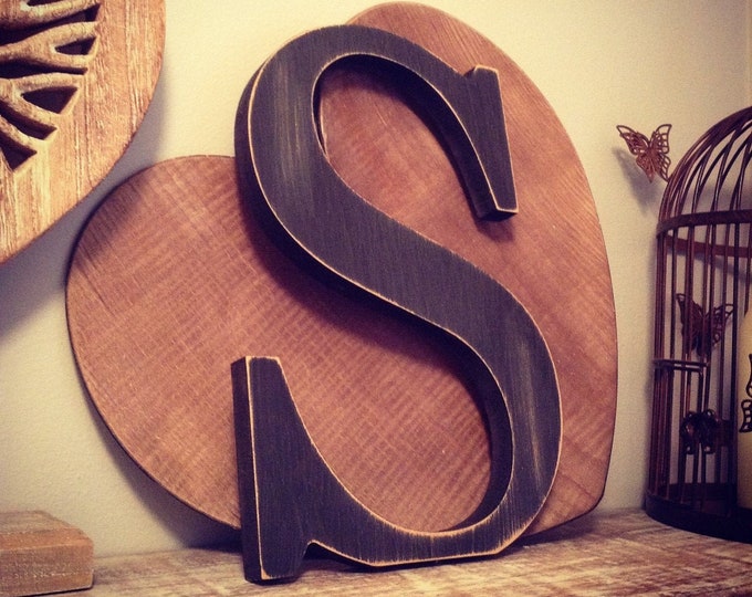 Wooden Letter 'S' -  25cm - Georgian Font - various finishes, standing