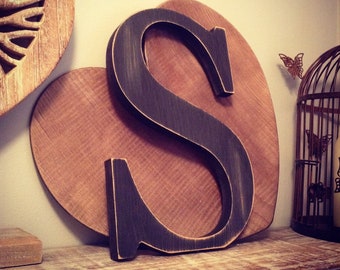 Wooden Letter S – Personalised Name Letter – Nursery Decoration Ideas – Rustic Room Décor – Georgian Style – Decorative - 20cm